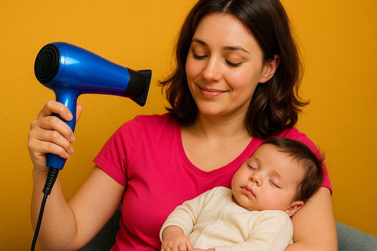 Por qué tu bebé se tranquiliza con el secador de pelo