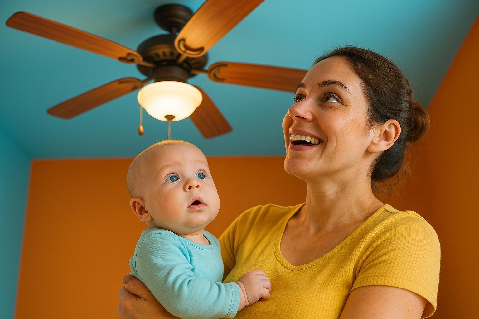 Por qué los bebés se fascinan con los ventiladores de techo