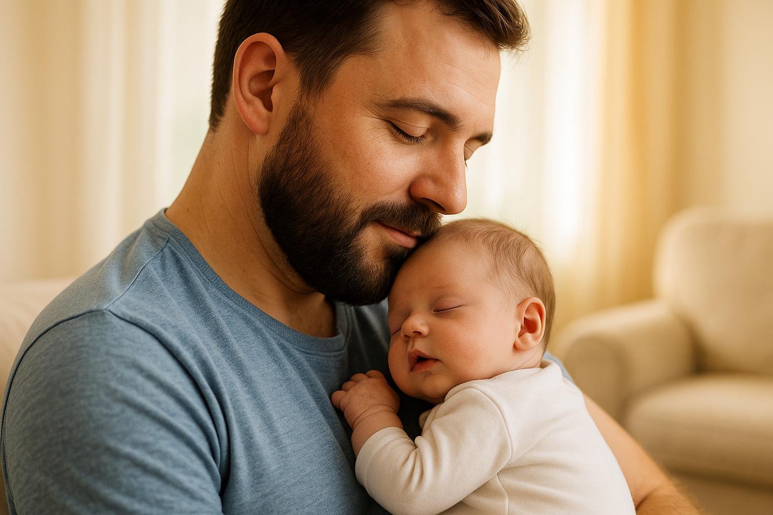 Por qué el olor y la voz de papá pueden ser un refugio para el bebé